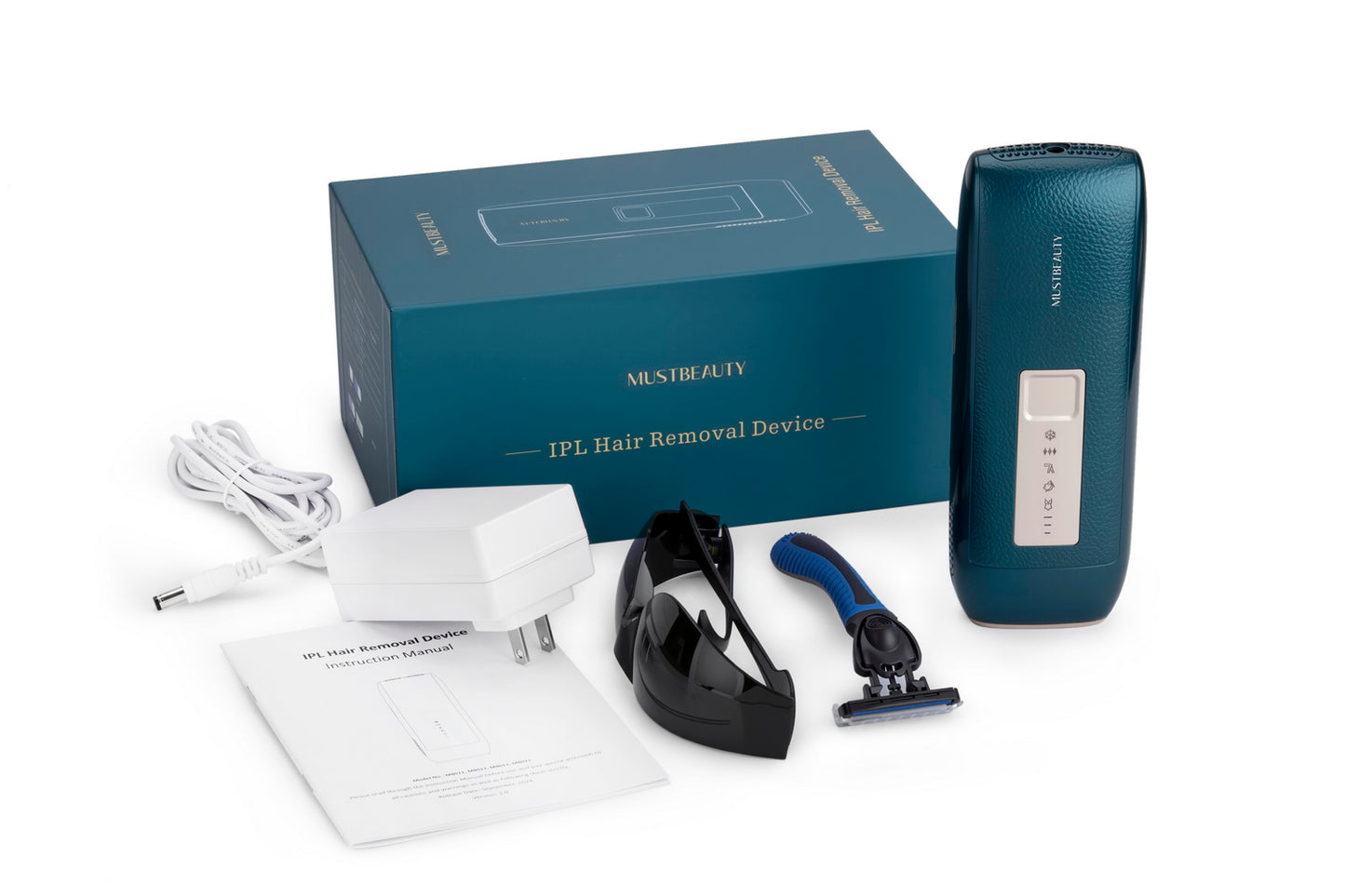 MUSTBEAUTY Professional Ice-Cooling IPL Hair Removal Device | At-Home Painless Treatment for Sensitive Skin & Full-Body Use (Arms, Legs, Back, Bikini Line)| Model No. 801